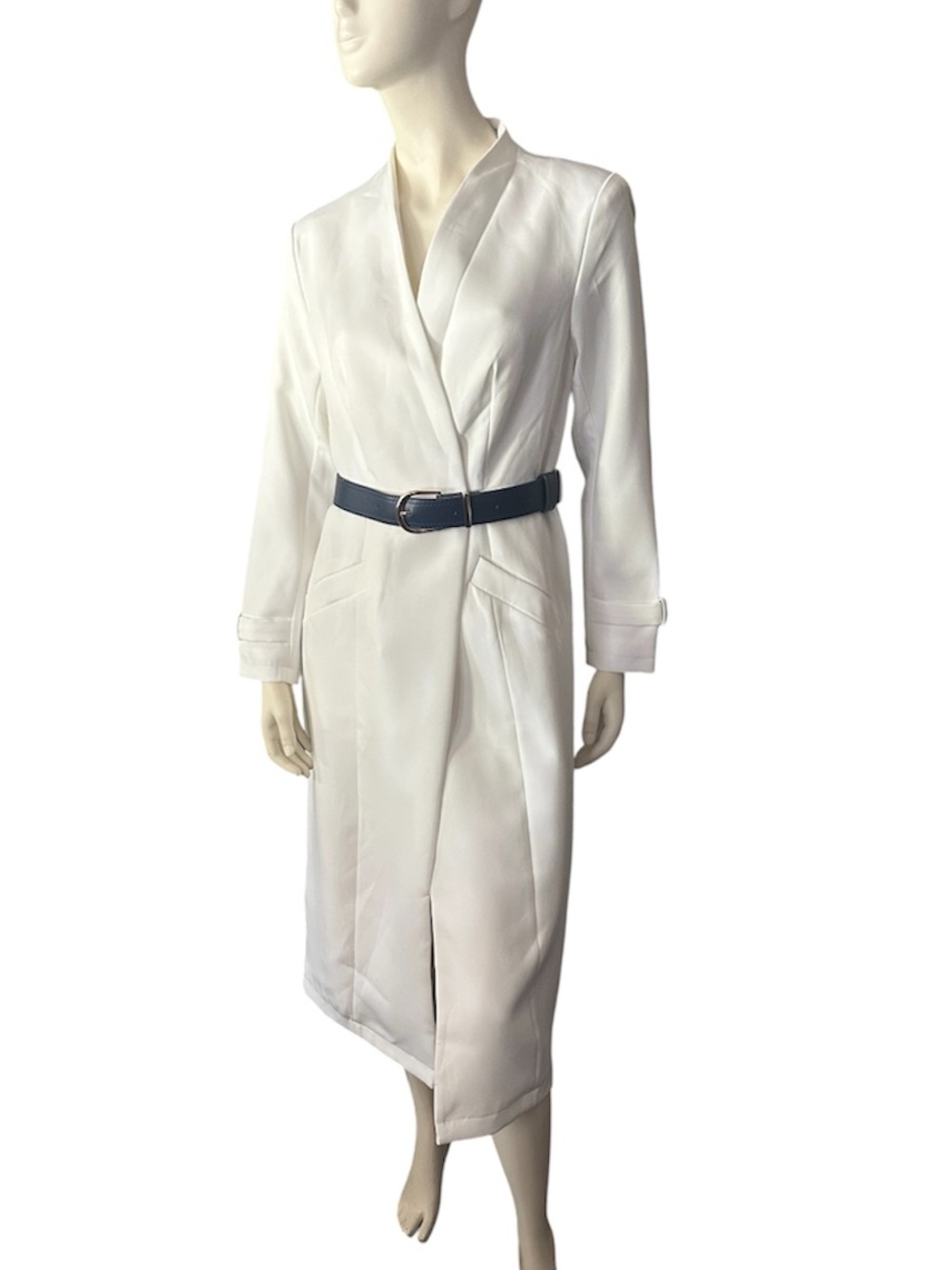 Oyrosy Midi Wrap Dress White Size Small NWT